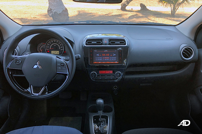 2018 MItsubishi Mirage Steering Wheel and Dashboard.