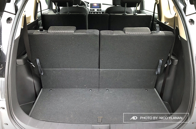 2019 Mitsubishi Xpander Review Cargo Area rear seats up 