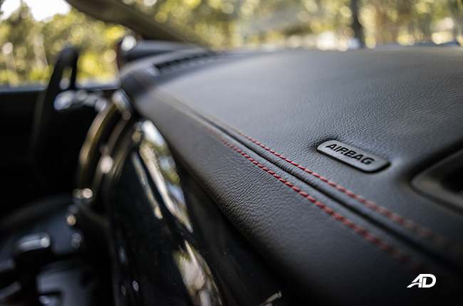 2020 Ford Ranger FX4 4x2 Midsize Pickup Truck Dashboard Upholstery Red Stitching