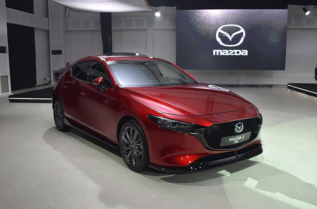 2020 Mazda3 speed red launch shot
