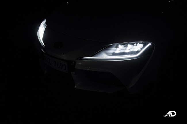 2020 Toyota GR Supra White Philippines Exterior headlights night shot 
