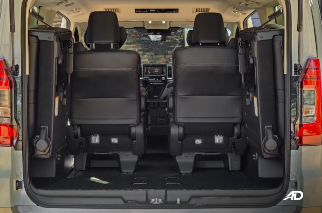 2020 Toyota Hiace Super Grandia Interior Cargo Space Rear Bench Folded Up