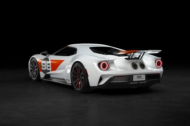 2021 Ford GT Heritage Edition exterior quarter rear