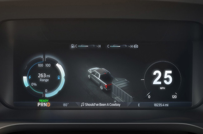 2022 Ford F-150 Lightning interior gauge cluster