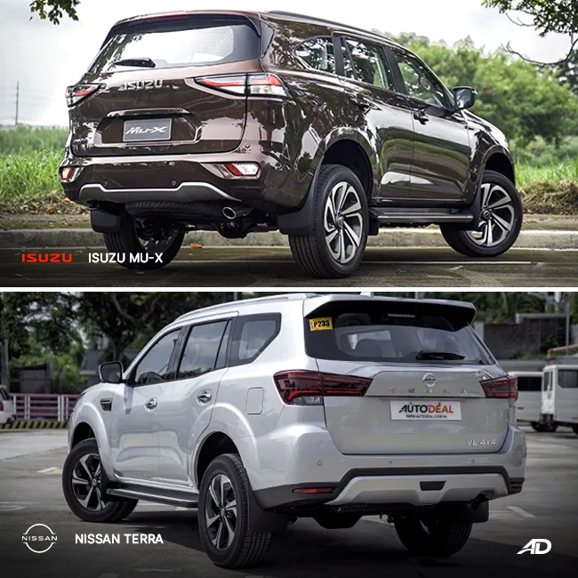 2022 Isuzu mu-X vs 2022 Nissan Terra Rear