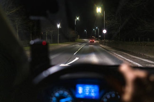 car traveling at night