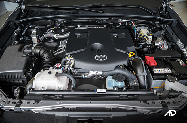 current generation Toyota Fortuner engine bay