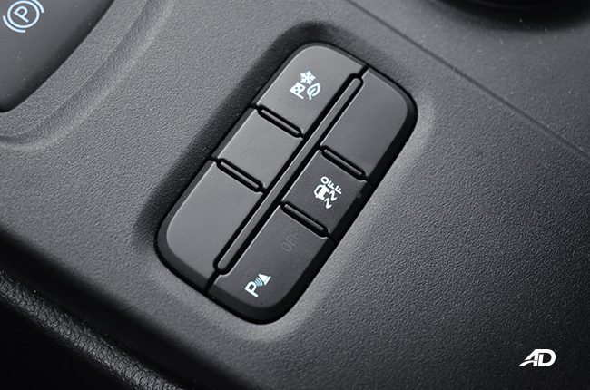 Ford Everest Sport interior  traction control and parking sensors plus mode selector
