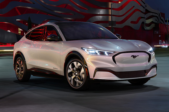 ford mustang mach-e electric crossover launch front quarter beauty shot