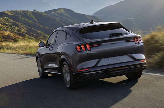 ford mustang mach-e electric crossover launch rear exterior