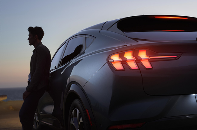 ford mustang mach-e electric crossover launch rear taillights