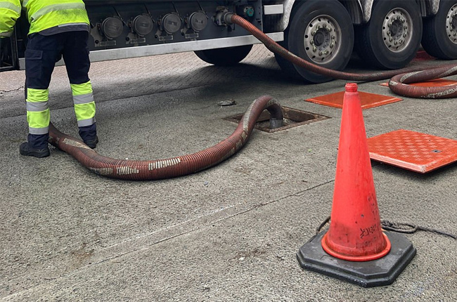 Gas station fill pipe