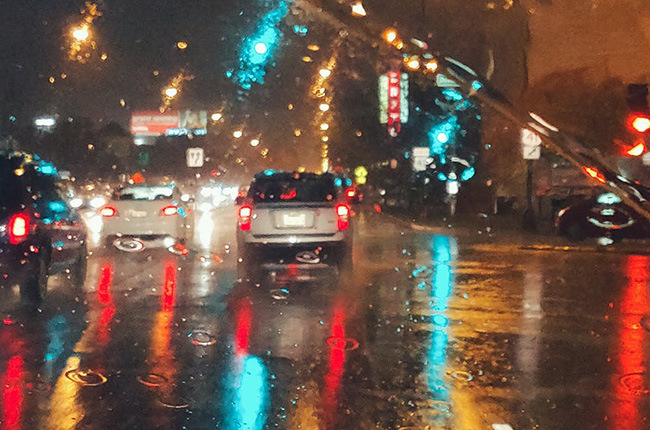 Glare on the road