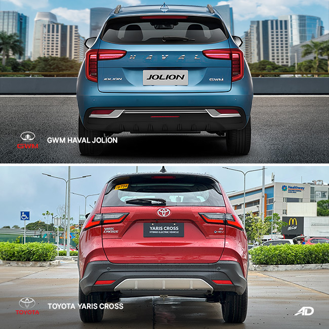 GWM Haval Jolion vs Toyota Yaris Cross Rear