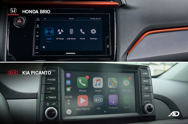 Honda Brio vs Kia Picanto Head to Head Infotainment systems