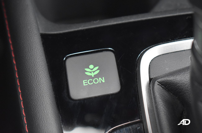 Honda City Hatchback roadtest interior econ button