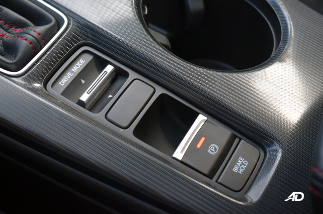 Honda Civic RS interior electronic parking brake