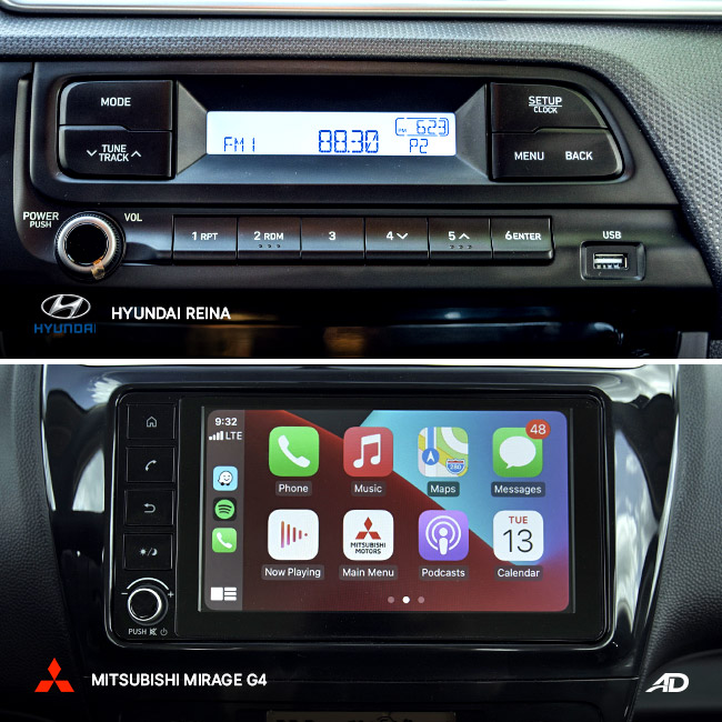 Hyundai Reina vs Mitsubishi Mirage G4 Pricing