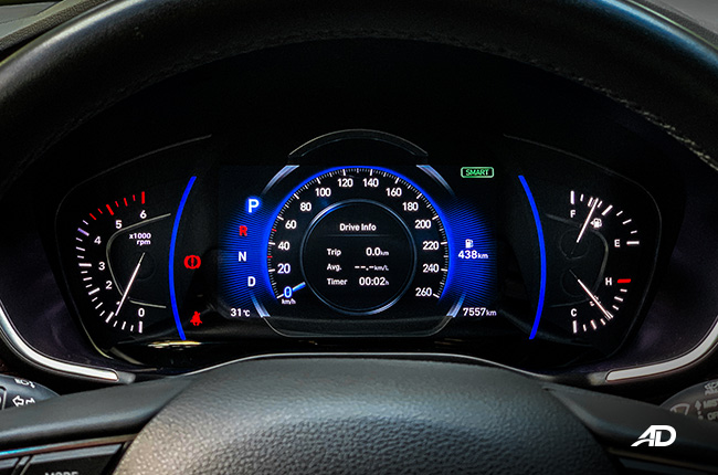 hyundai santa fe road test interior instrument cluster