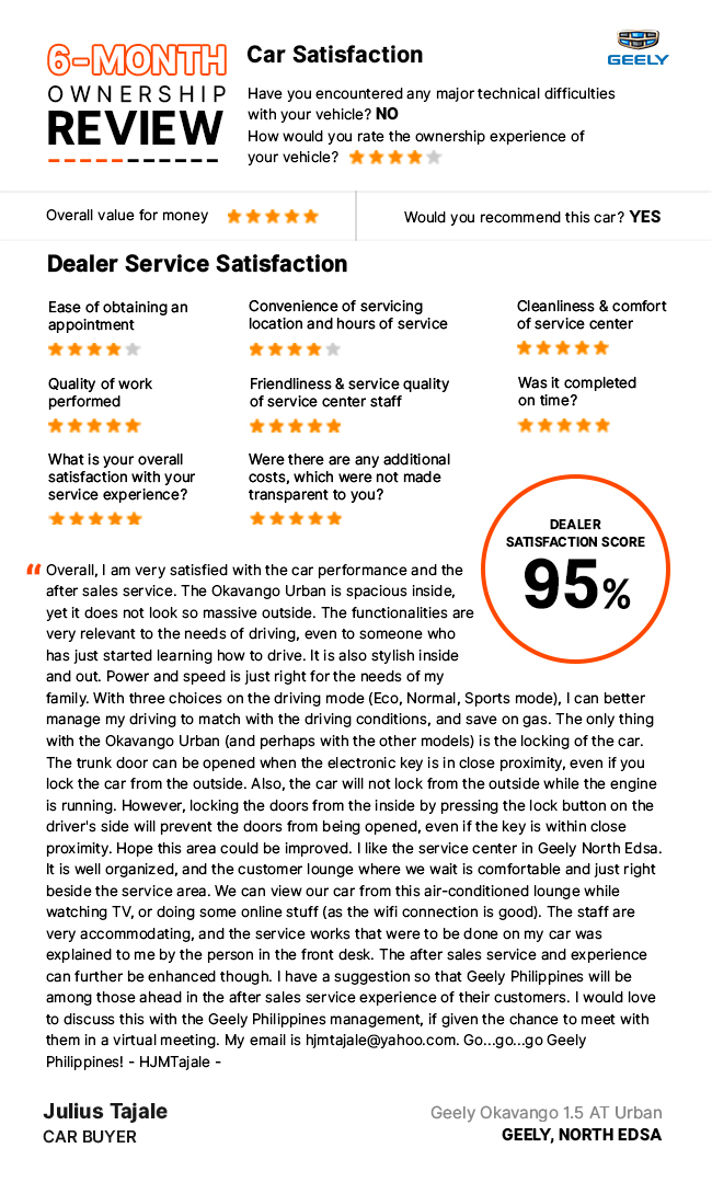 Julius Tajale Geely Okavango Review