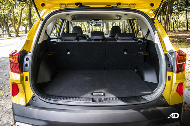 kia seltos review road test trunk cargo interior philippines