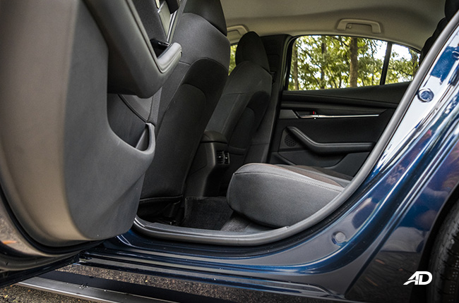 mazda3 1.5 sedan review road test rear legroom interior