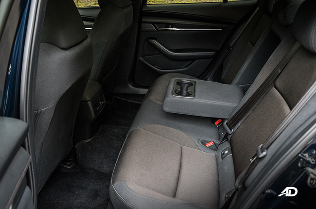mazda3 1.5 sedan review road test rear seats interior philippines