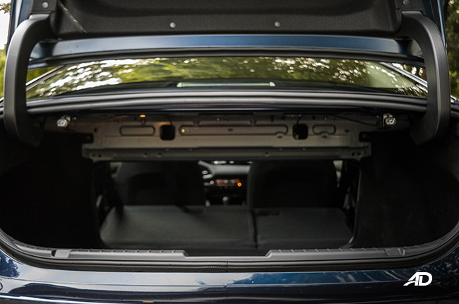 mazda3 1.5 sedan review road test trunk cargo interior seats folded interior philippines