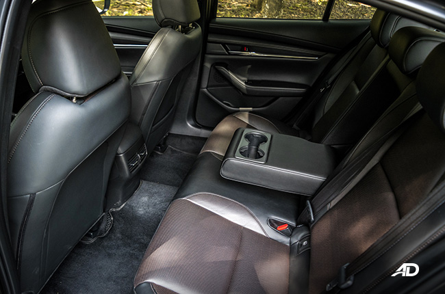 mazda3 premium review road test rear cabin interior