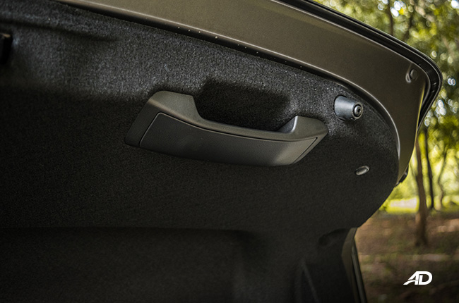 mazda3 premium review road test trunk handle interior