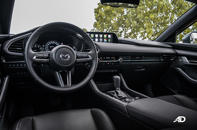 mazda3 sportback review road test dashboard cabin interior