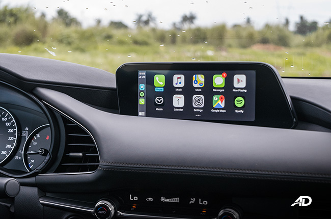 mazda3 sportback review road test infotainment system interior