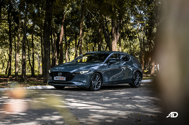 mazda3 sportback review road test poster shot polymetal gray exterior
