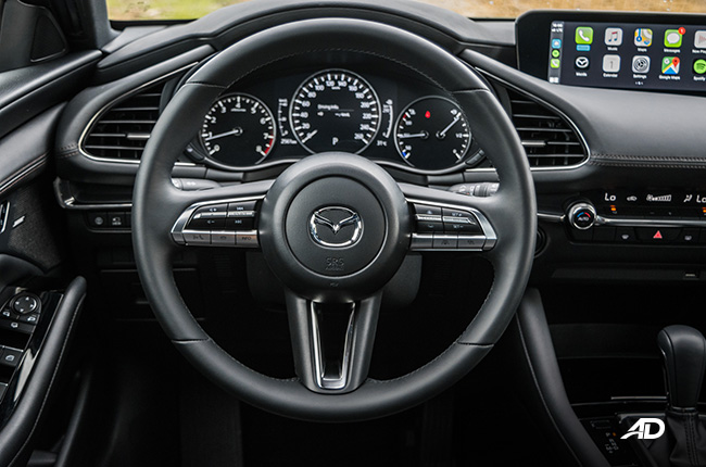 mazda3 sportback review road test steering wheel interior philippines