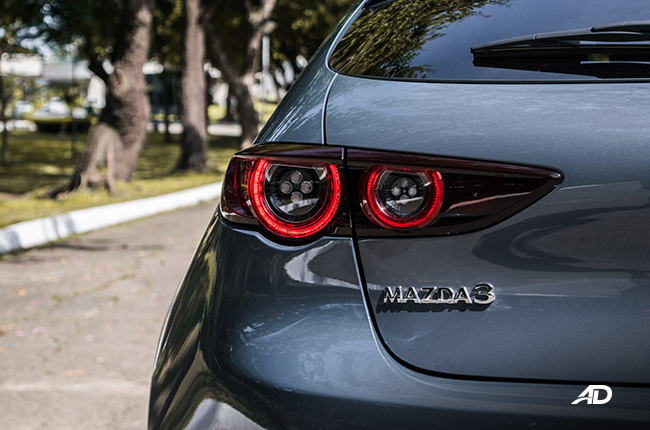 mazda3 sportback review road test taillights exterior
