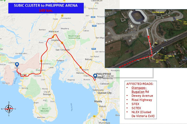 MMDA SEA Games Simulation Subic to Philippine Arena