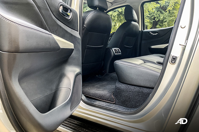 nissan navara road test rear cabin interior