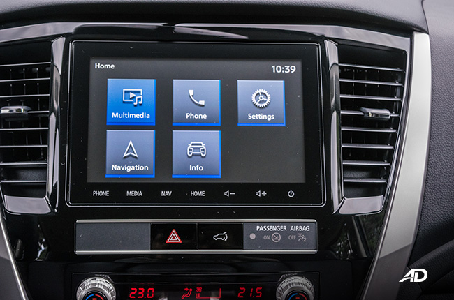 refreshed montero sport interior infotainment