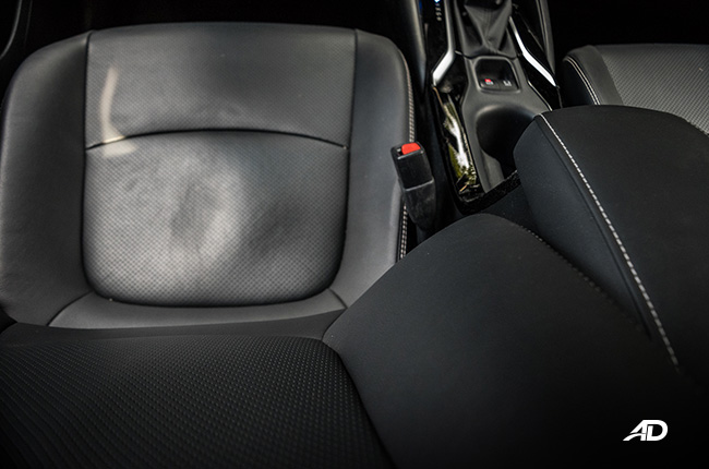 toyota corolla altis hybrid review road test driver seat interior