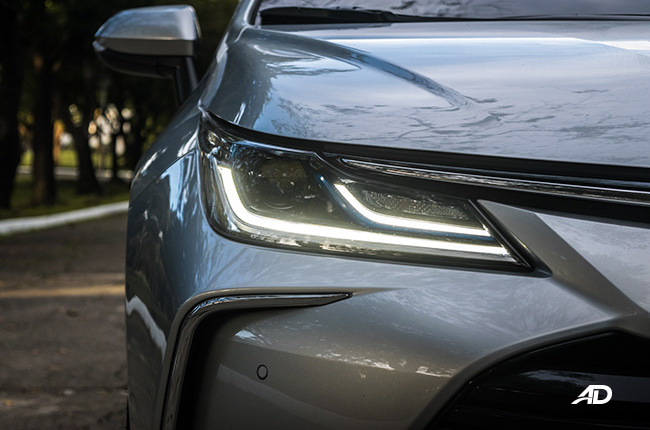 toyota corolla altis hybrid review road test LED headlights exterior philippines