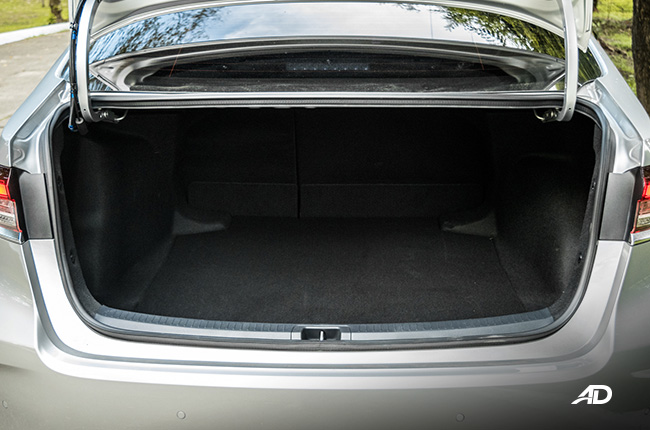 toyota corolla altis hybrid review road test trunk cargo boot interior