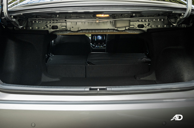 toyota corolla altis hybrid review road test trunk cargo boot interior