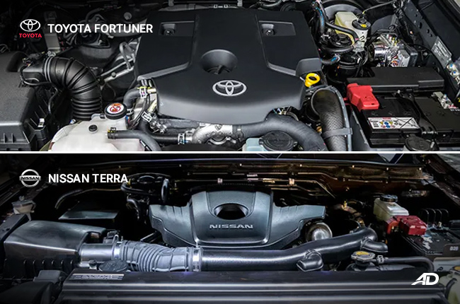 Toyota Fortuner vs Nissan Terra Engine Comparo