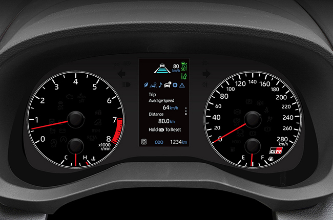 Toyota GR Yaris gauge cluster