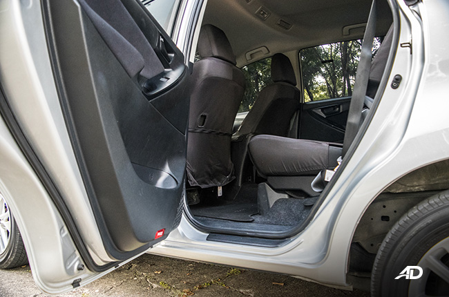 toyota innova e review road test second row interior
