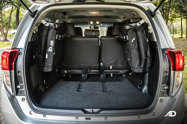toyota innova e review road test third row folded interior philippines