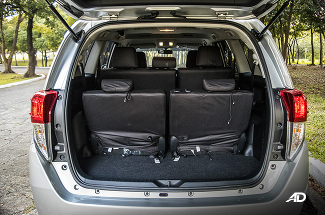 toyota innova e review road test trunk cargo interior
