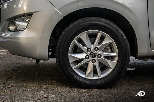 toyota innova e review road test wheels exterior