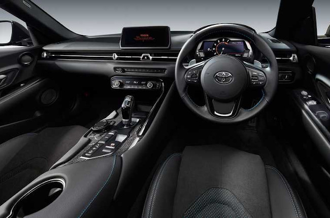 Toyota Supra Horizon Blue Interior Dashboard