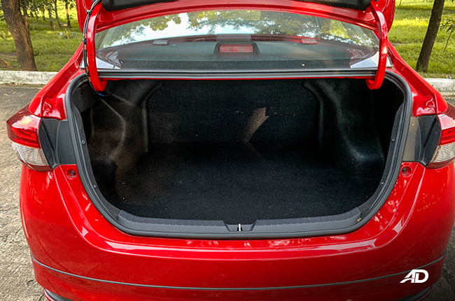 toyota vios 1.5 G prime road test review trunk cargo interior philippines